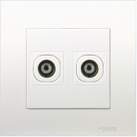 Bộ 2 Ổ TV Vivace màu bạc Schneider KB32TV_AS