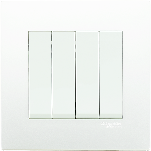 Bộ công tắc bốn 1 chiều Schneider dòng Vivace màu xám bạc KB34S_1_AS