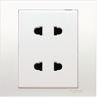 Ổ cắm đôi 2 chấu Vivace màu trắng Schneider Premium KB426US2_WE