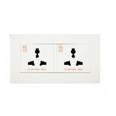 Ổ cắm đôi 3 chấu đa năng 13A Vivace màu trắng KBT413S_WE