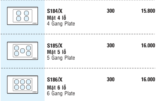 MẶT CÔNG TẮC 4 5 6 SINO