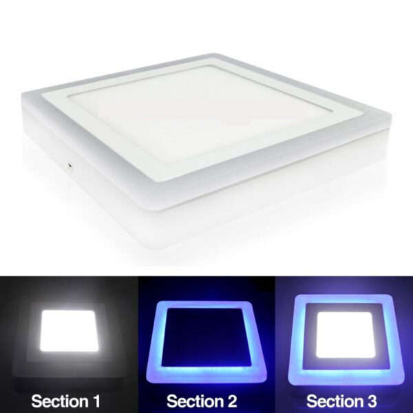 ĐÈN ỐP TRẦN NỔI HÌNH VUÔNG 2 MÀU 18W+6W